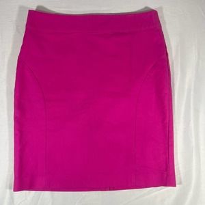 Banana Republic 14 Hot Pink Above Knee Slit Skirt Rear Zip Spring 2013 35 Waist